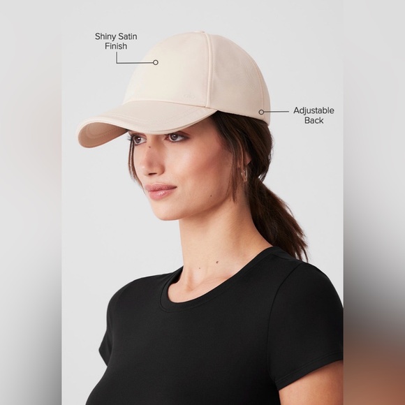 ALO Yoga Satin Off-Duty Cap Creme - Picture 3 of 7